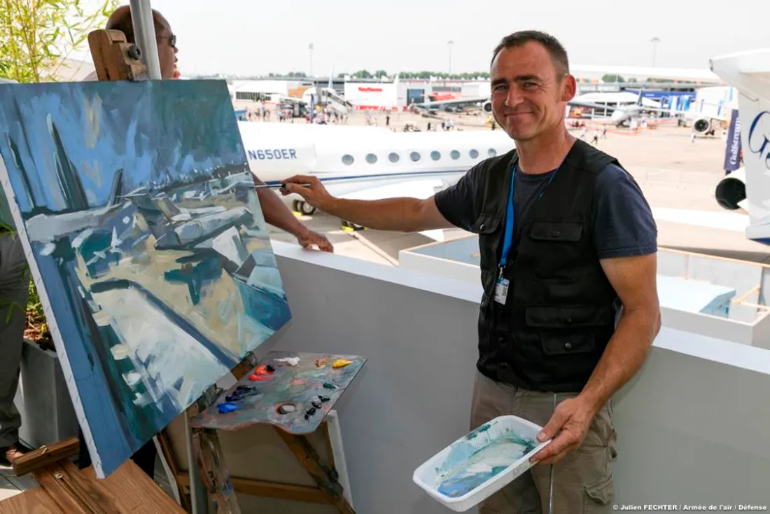 Florent Maussion salon Bourget peintre des Armées_22 06 17_Julien Fechter / Armée de l'air / Défense